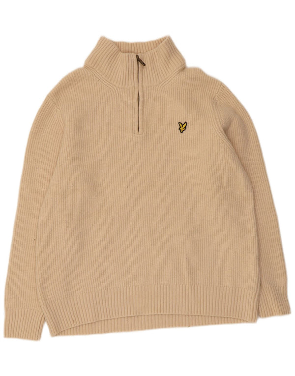 Męski sweter z zamkiem błyskawicznym XL Lyle & Scott w kolorze beżowym