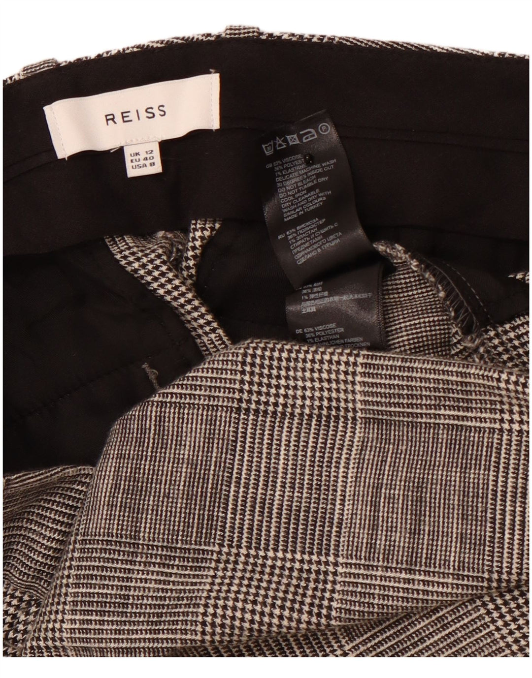 Damskie spodnie garniturowe z wysokim stanem REISS UK 12 Medium W32 L28 Szare