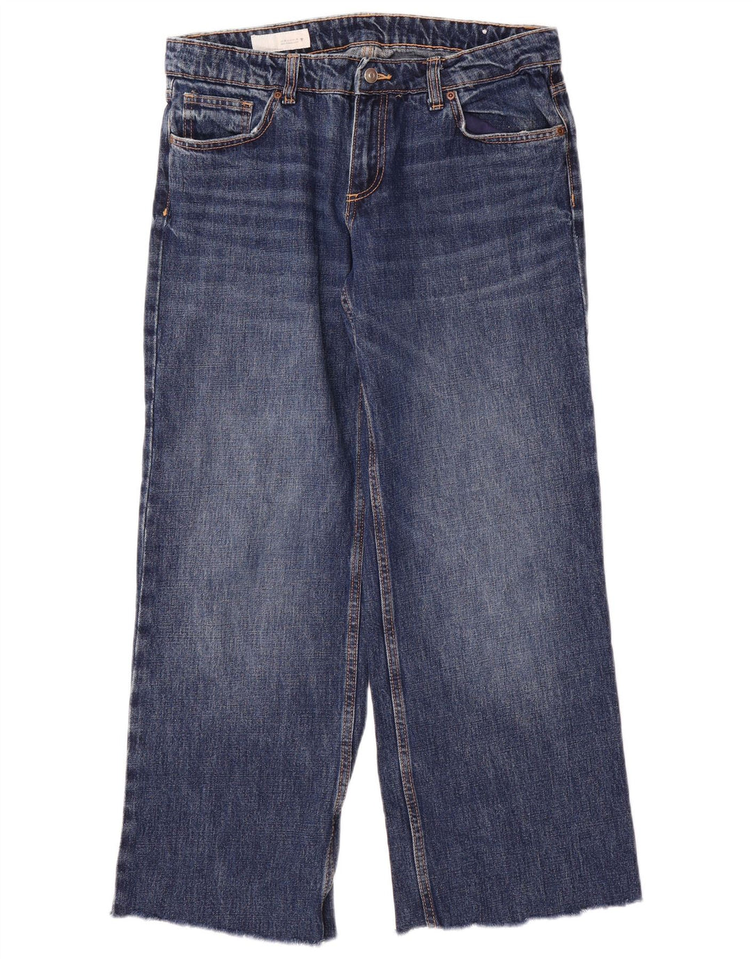 Damskie jeansy z szeroką nogawką Zara EU 40 Medium W30 L29 Niebieskie bawełniane
