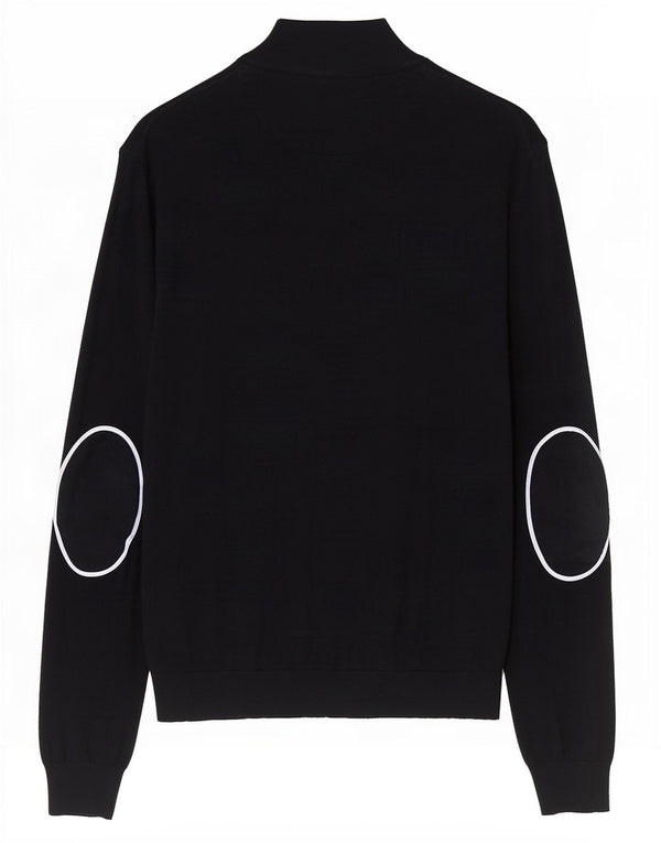 Massimo Dutti Mens Zip Neck Jumper Sweater 2XL Black Cotton