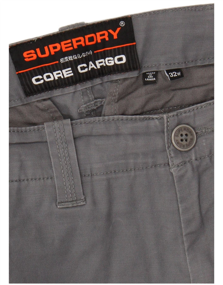 Męskie spodenki cargo SUPERDRY W32 Średnioszara bawełna