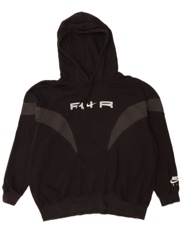 Męski sweter z kapturem Nike z grafiką, mały, czarny, bawełniany z blokami kolorów