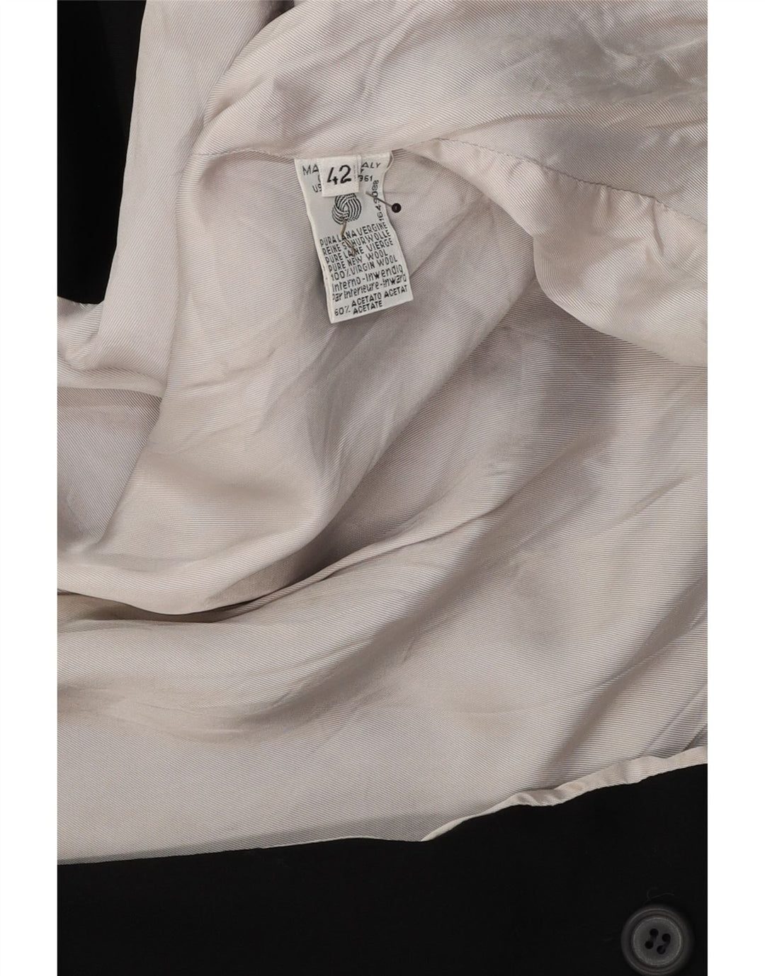 BENETTON Womens Double Breasted Blazer Jacket IT 42 Medium Black Vintage Benetton and Second-Hand Benetton from Messina Hembry 