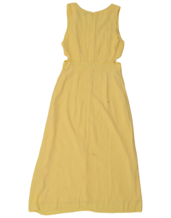 Damska sukienka maxi bez rękawów French Connection UK 12 Średnia żółta wiskoza