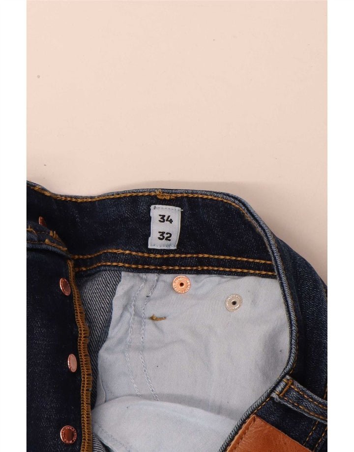 Męskie jeansy typu slim Jack & Jones W34 L32 Niebieskie bawełniane