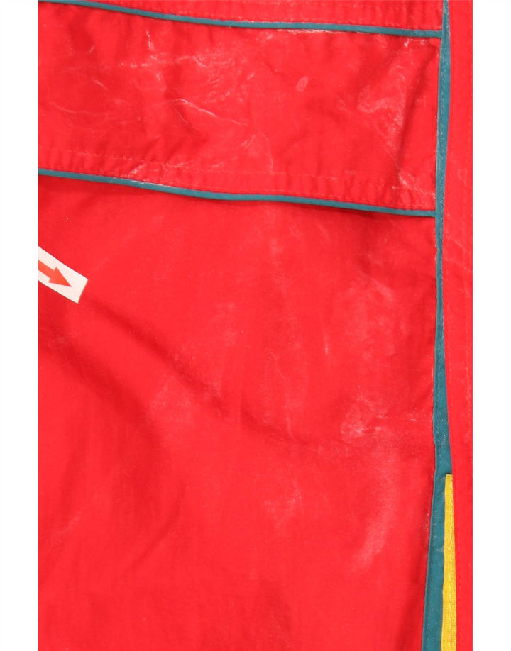 Męska kurtka narciarska z kapturem w stylu vintage, UK 42 XL, poliester w kolorze czerwonym
