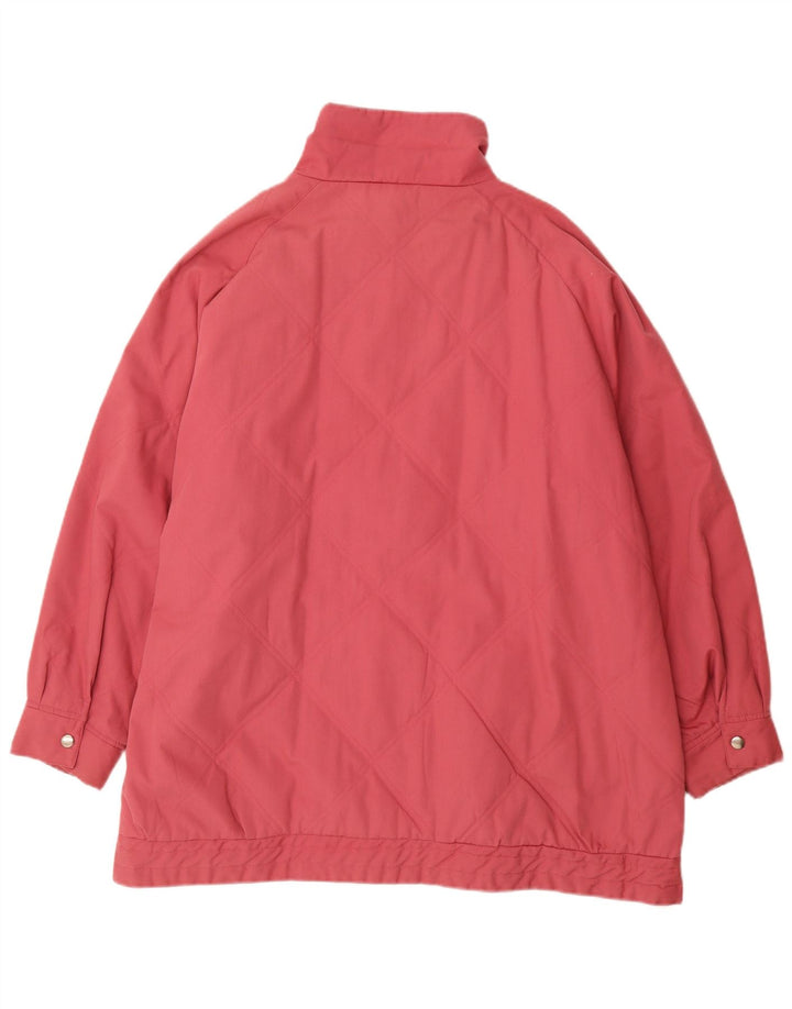 Damska pikowana kurtka VINTAGE UK 22 3XL Różowy poliester