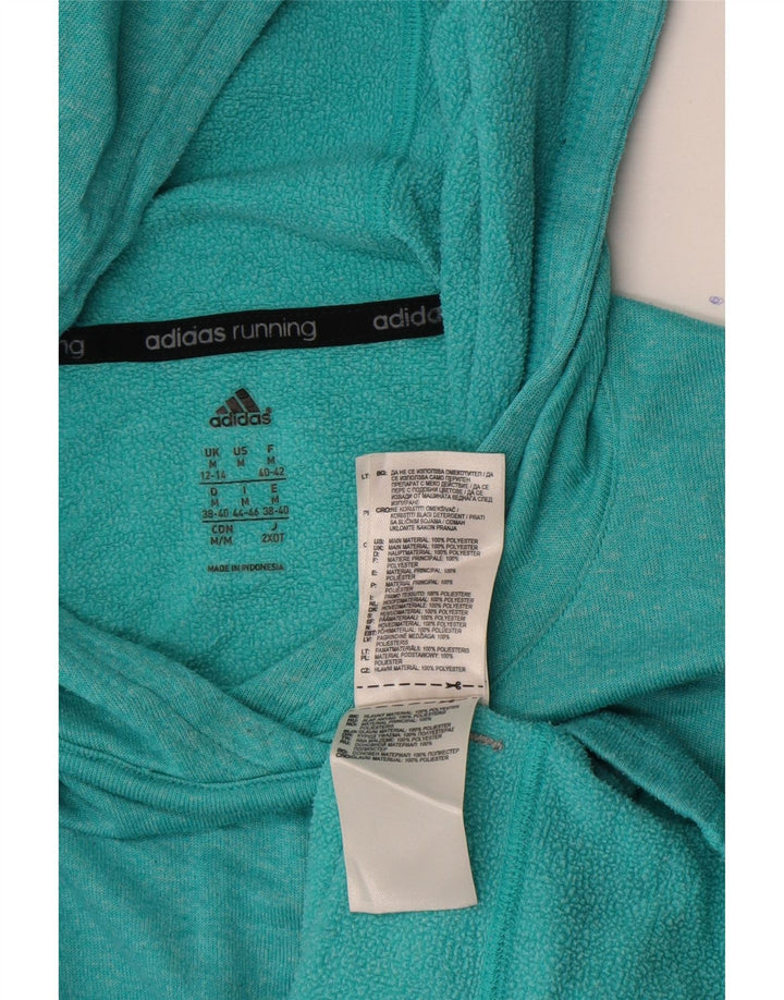 Damska bluza z kapturem Adidas do biegania UK 12/14 Średni turkusowy poliester