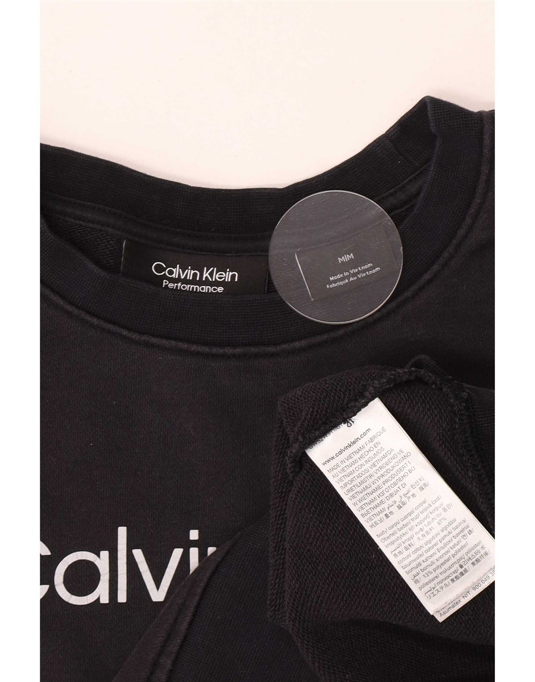Damska bluza Calvin Klein Graphic Crop Jumper UK 14 Średni granat