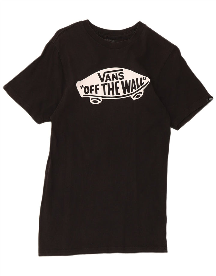 Męski T-shirt Vans Slim Fit z grafiką, mały, czarny, bawełniany