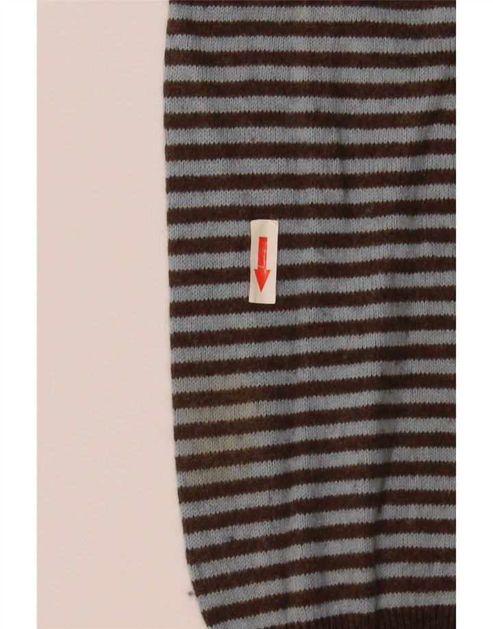 Męski sweter Gap z dekoltem w kształcie litery V, duży, bawełniany w brązowe paski