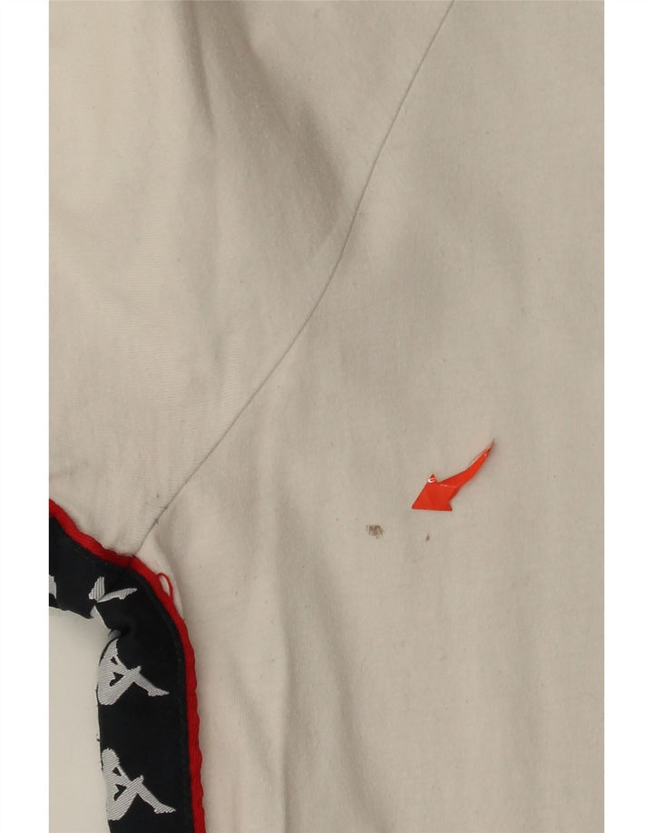 Męski T-shirt z grafiką Kappa, mały, złamanej bieli, bawełniany
