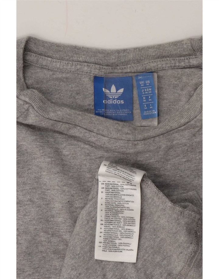 Męska koszulka Adidas z długim rękawem, średnia, szara, nakrapiana bawełna