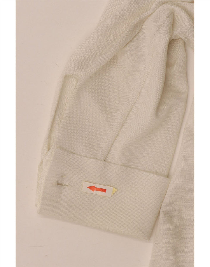 Damska bluzka oversize z długim rękawem w stylu vintage, duża, biała