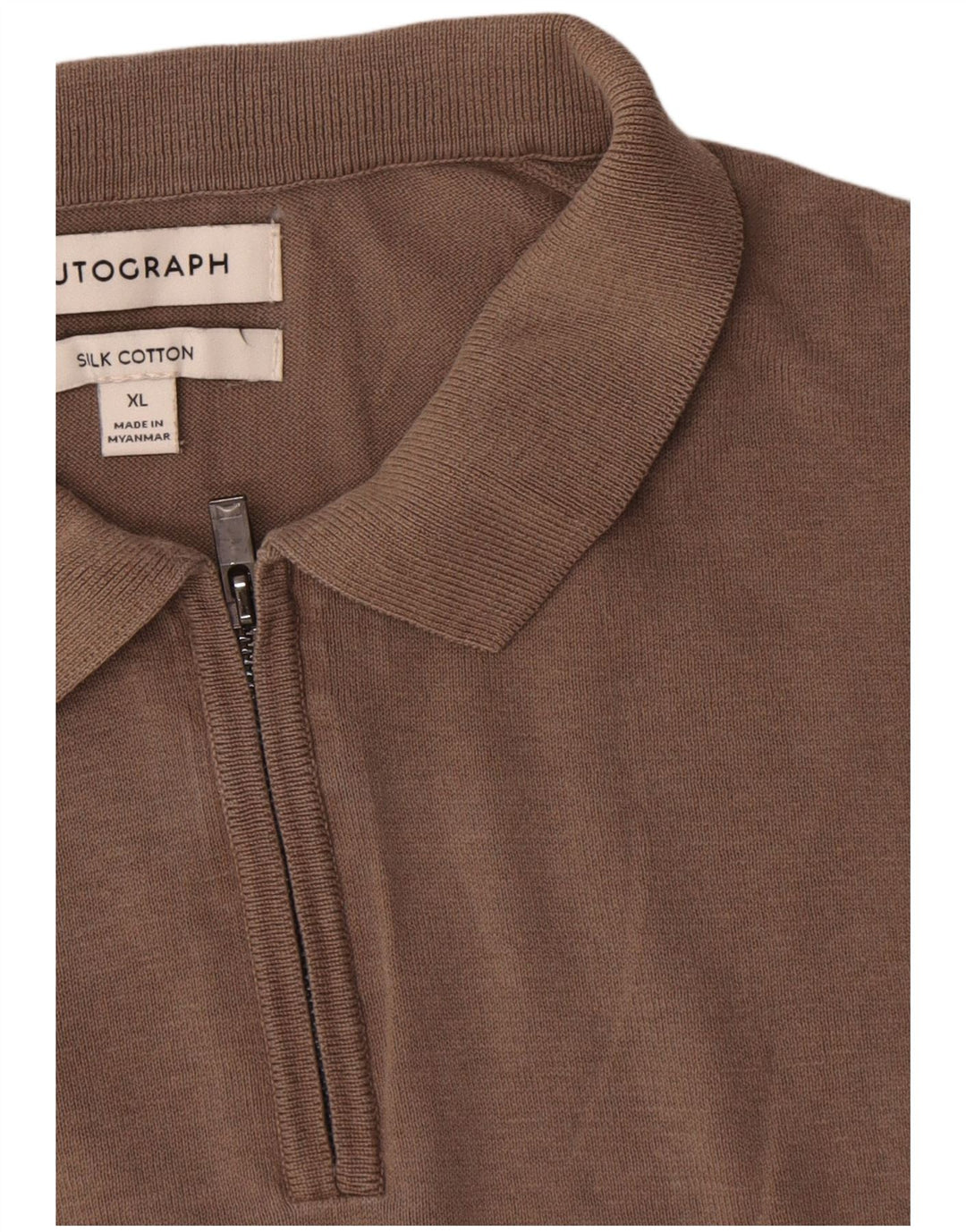 Męska koszulka polo Marks & Spencer z autografem XL, szara, jedwabna