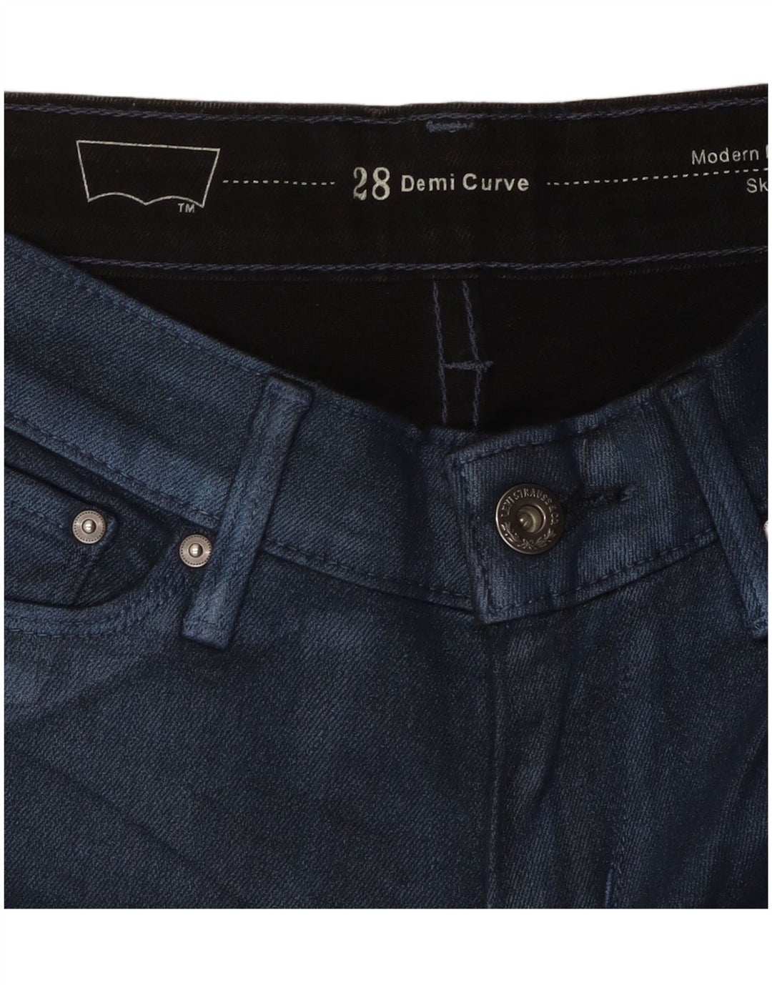 Damskie, obcisłe spodnie na co dzień LEVI'S Demi Curve W28 L26 Niebieskie