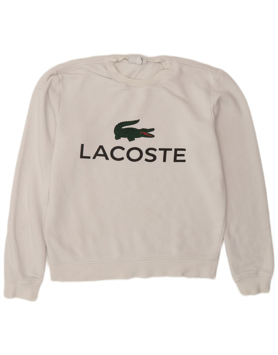 Lacoste Męska bluza z grafiką, rozmiar 3, mała, biała, bawełniana