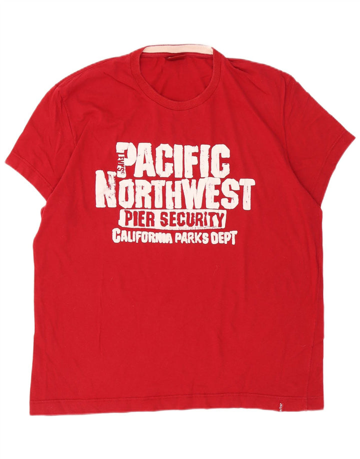 Męski T-shirt z grafiką Levi's, duży, czerwony