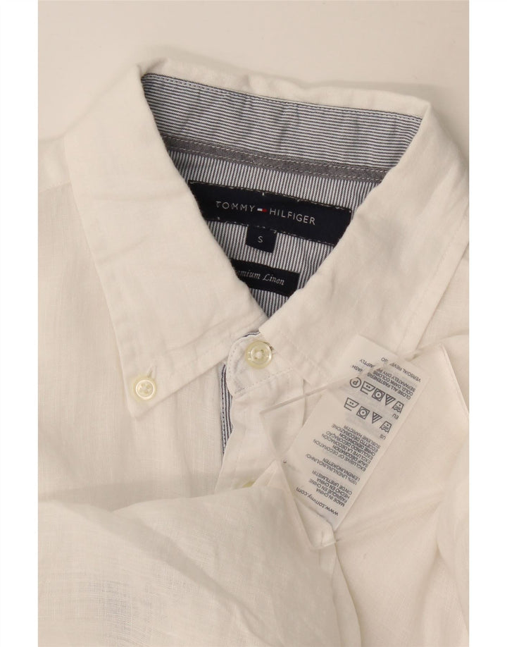 Męska koszula TOMMY HILFIGER, mała, biała, lniana
