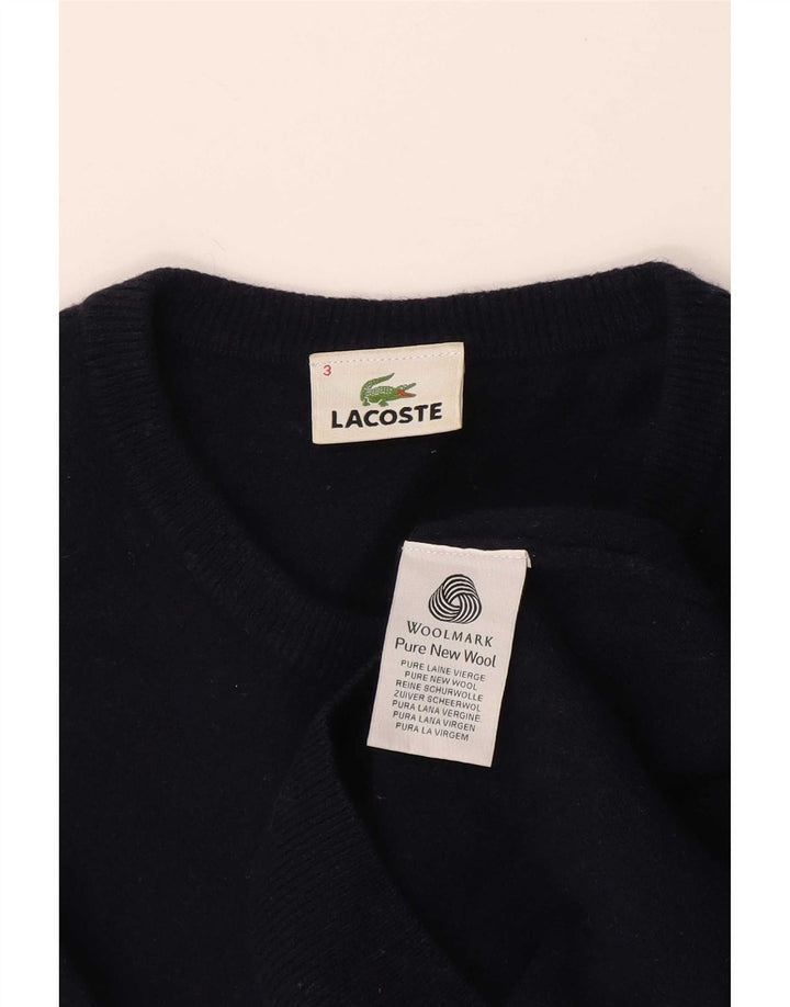 Lacoste Męski sweter z okrągłym dekoltem, rozmiar 3, mały, granatowy, nowa wełna