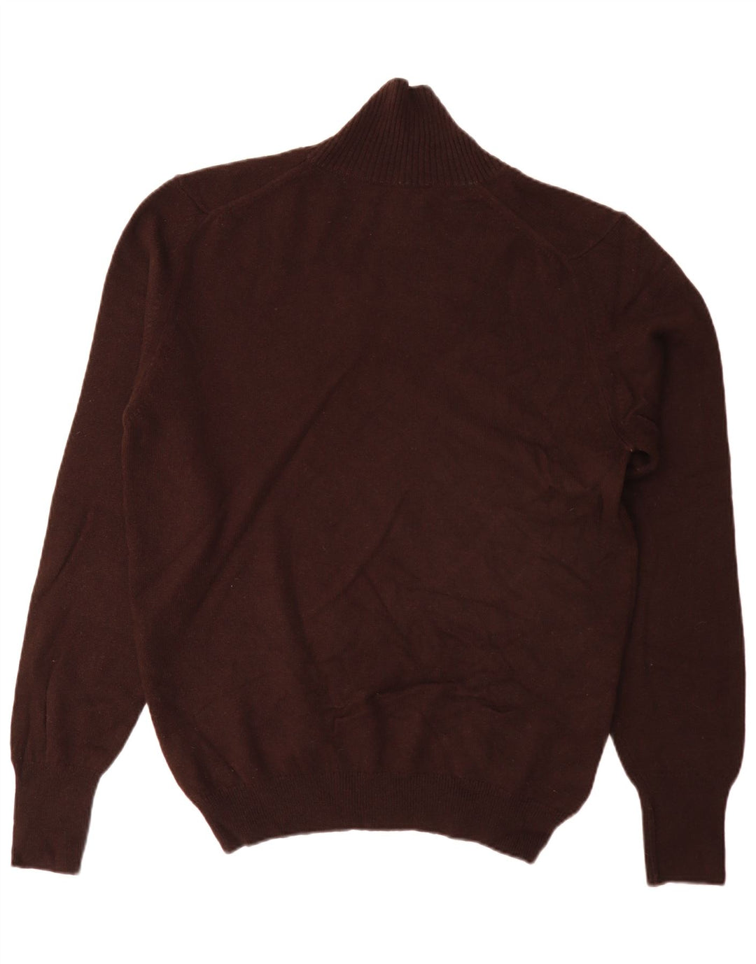 Męski sweter Fred Perry z szalowym dekoltem, duży, brązowy, z owczej wełny