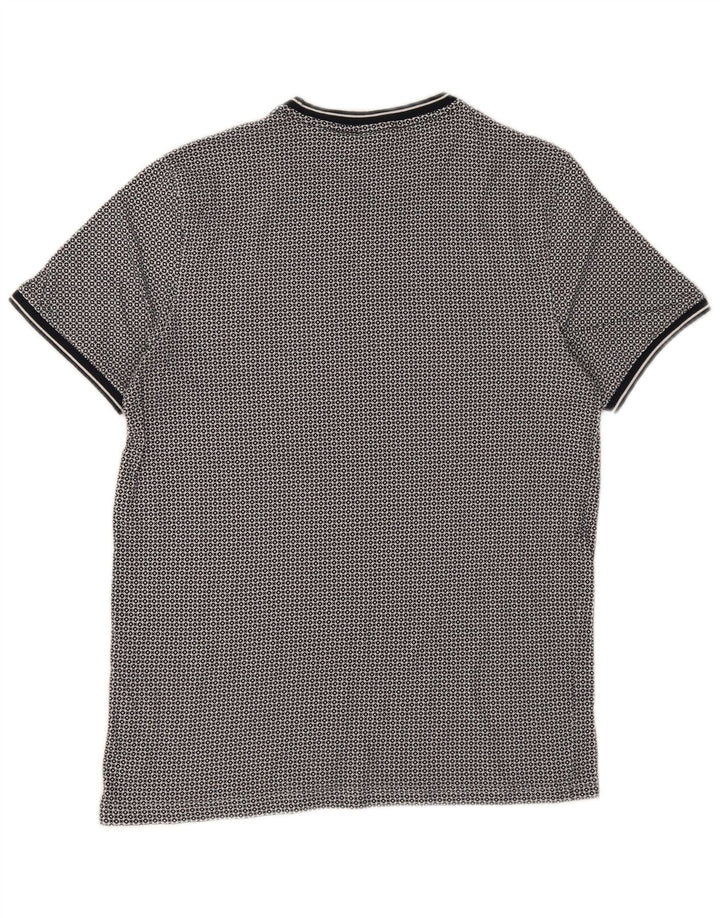 TED BAKER Mens T-Shirt Top Size 3 Medium Black Geometric Cotton