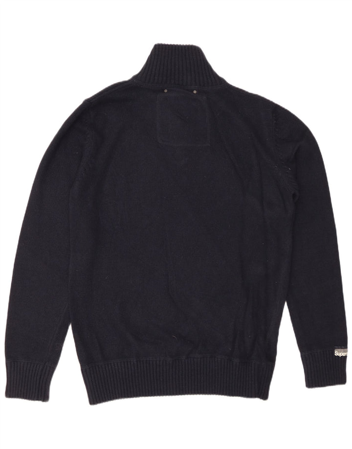 SUPERDRY Męski sweter zapinany na zamek XL, granatowa wiskoza