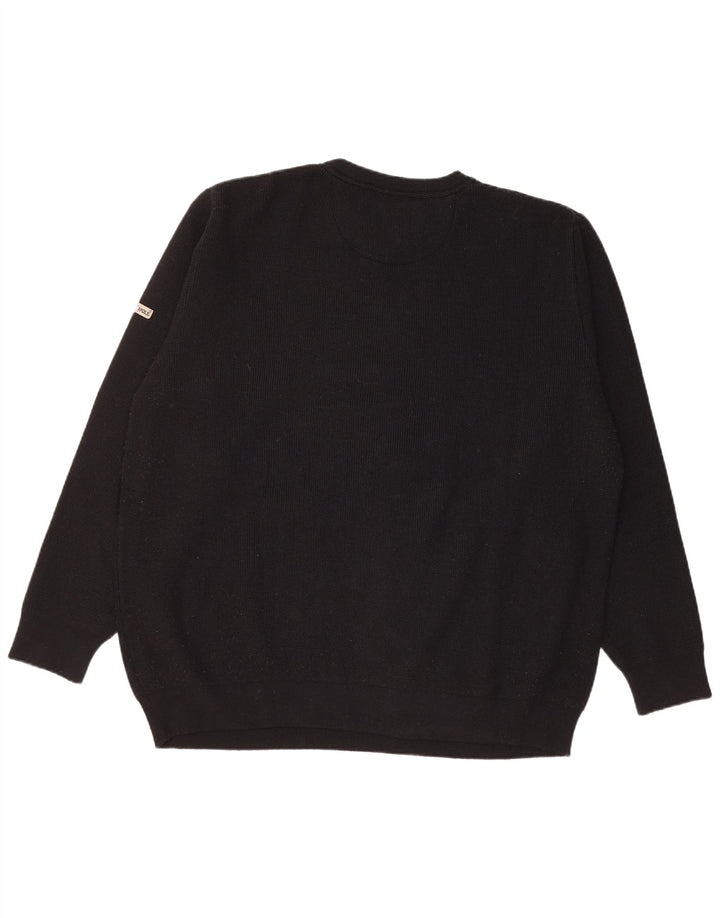 Męski sweter z okrągłym dekoltem NORTH POLE 2XL, czarna wełna