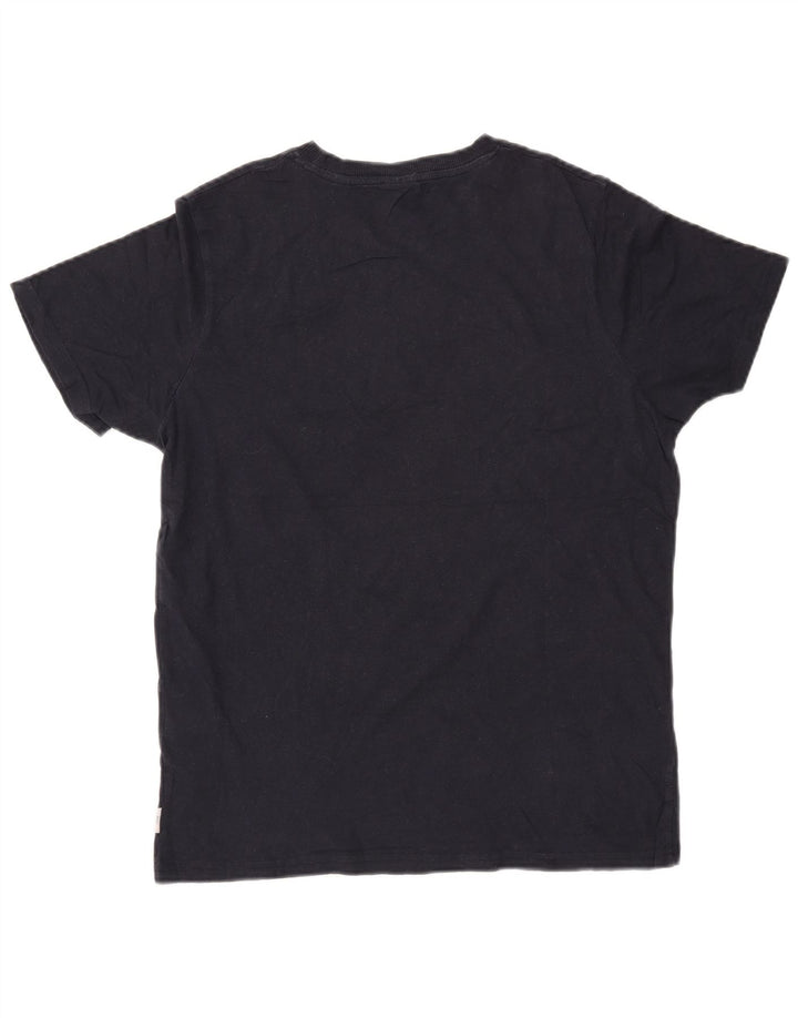 Męska koszulka z grafiką JACK & JONES, średnia, granatowa, bawełniana