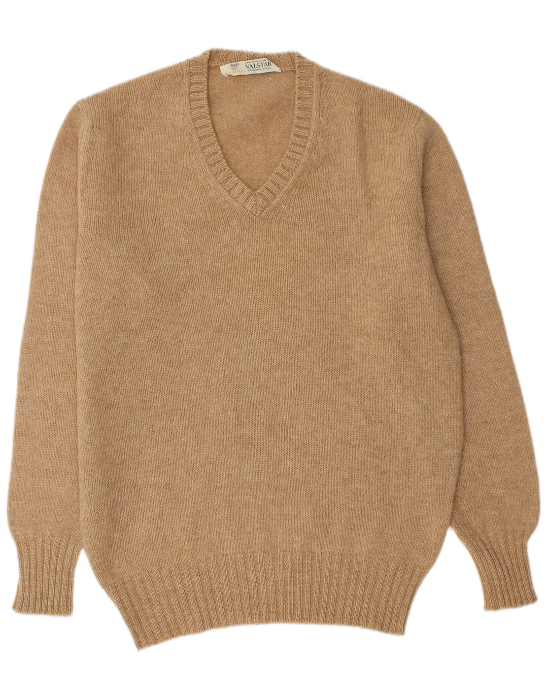Męski sweter Valstar z dekoltem w kształcie litery V, duży, beżowy