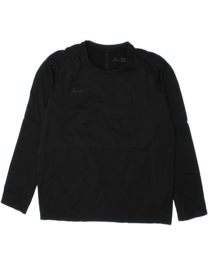 NIKE Boys Dri Fit Top Long Sleeve 12-13 Years Large Black Polyester Vintage Nike and Second-Hand Nike from Messina Hembry 