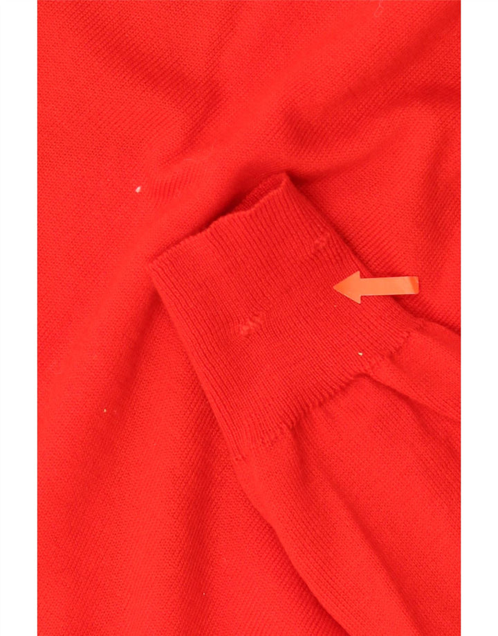 Męski sweter VINTAGE z dekoltem w kształcie litery V, średnio czerwony Argyle/Diament