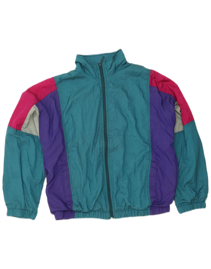 Vintage męski luźny krój, pełny dres IT 48/50, średni niebieski, blok kolorów