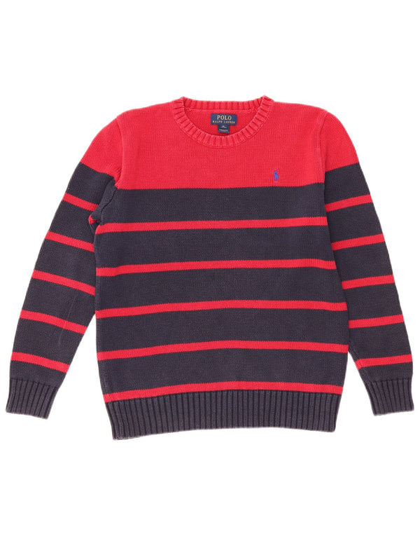 Polo Ralph Lauren Chłopięcy sweter z okrągłym dekoltem, 15-16 lat, XL, w czerwone paski