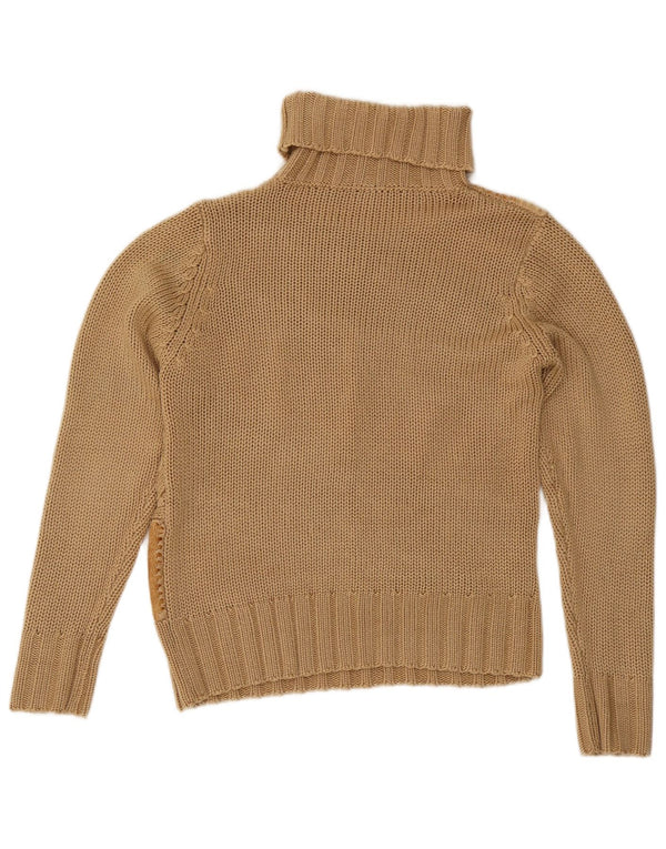 Vintage damski sweter z golfem UK 12 w kolorze średniego brązu
