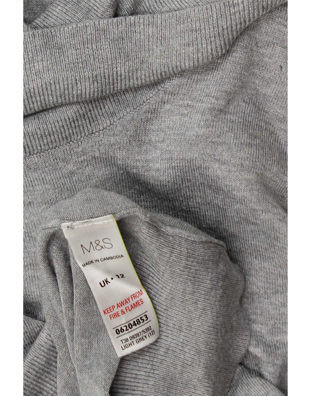 Marks & Spencer Damski sweter z golfem UK 12 Średni szary wiskoza