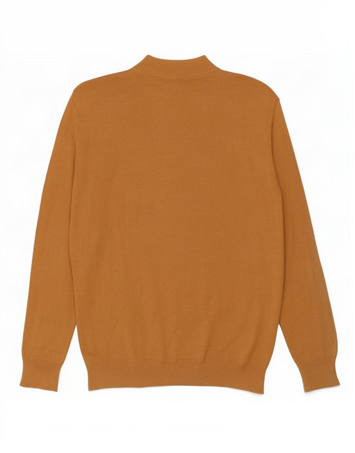 Zara Męski sweter z golfem, mały, beżowy, wiskozowy