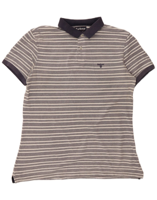 Męska koszulka polo Barbour XL, szara, bawełniana w paski
