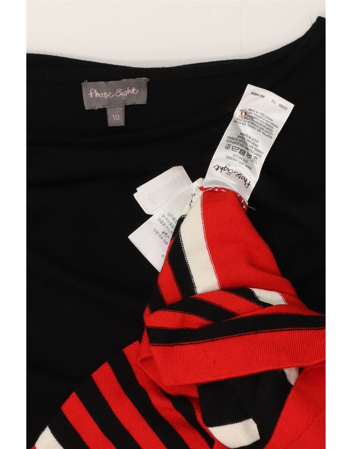 Damska sukienka sweterkowa z rękawem 3/4 PHASE EIGHT UK 10 w małe czarne paski