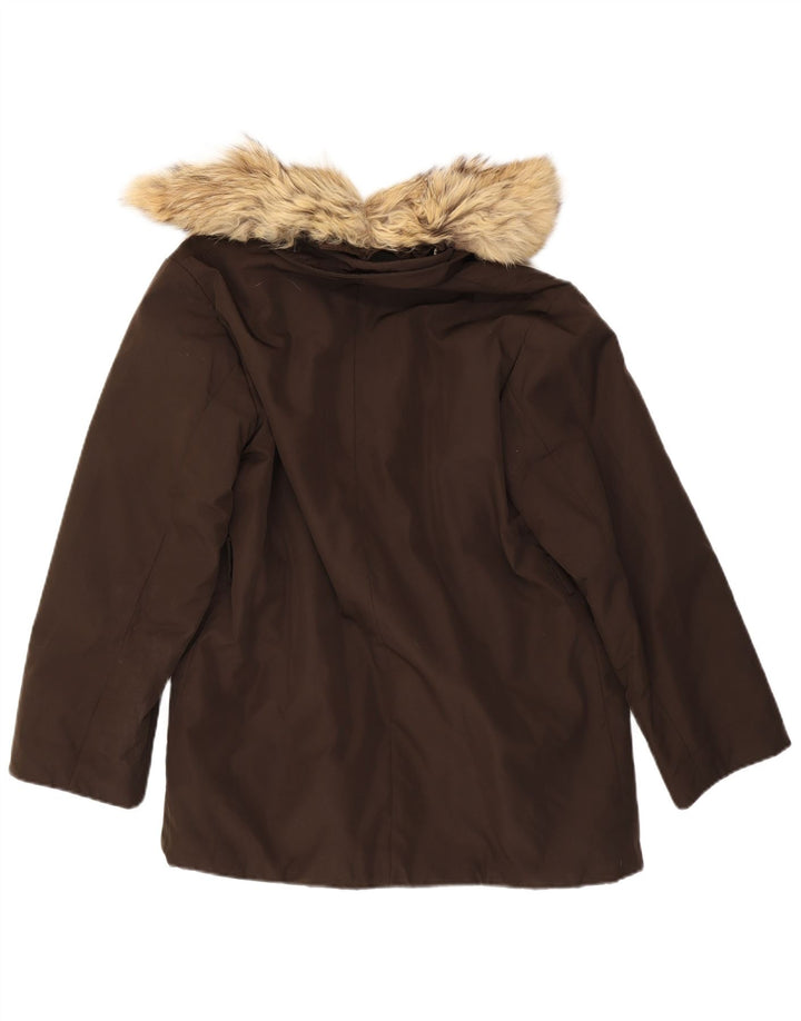 Kurtka damska Zara Parka UK 14 Średni brązowy poliester