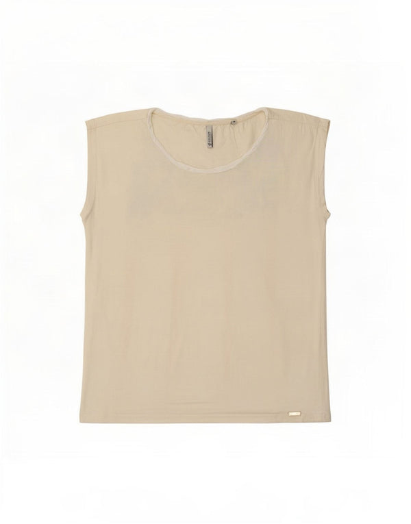 T-shirt damski Woolrich Top UK 12 Średni złamanej bieli, bawełniany