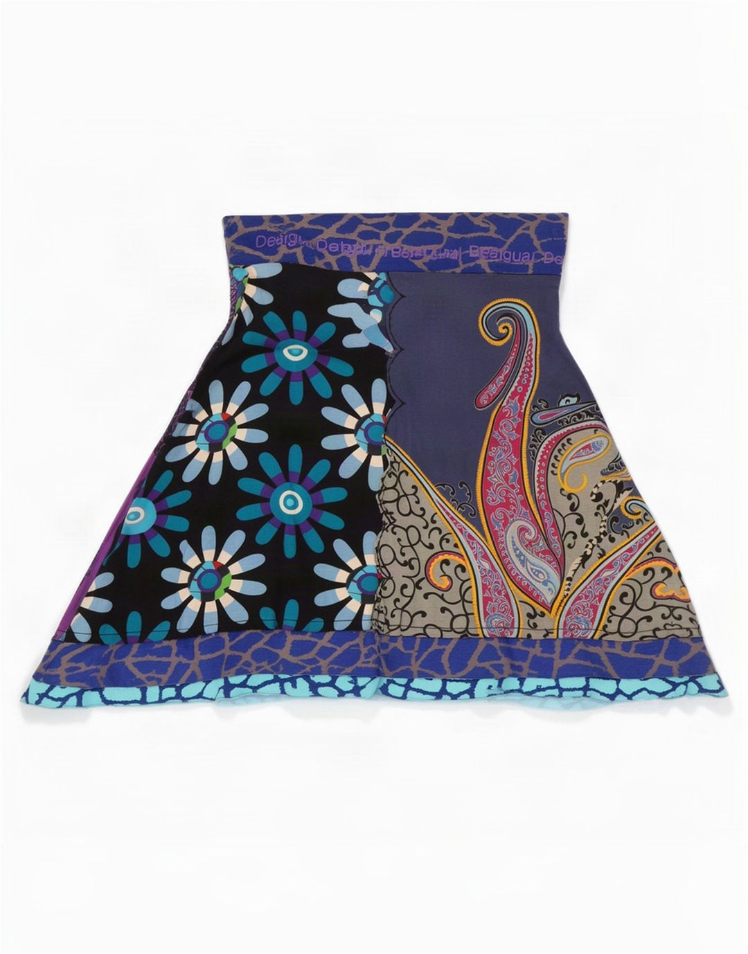 Damska spódnica w kształcie litery A Desigual, średnia W30, wielokolorowa paisley