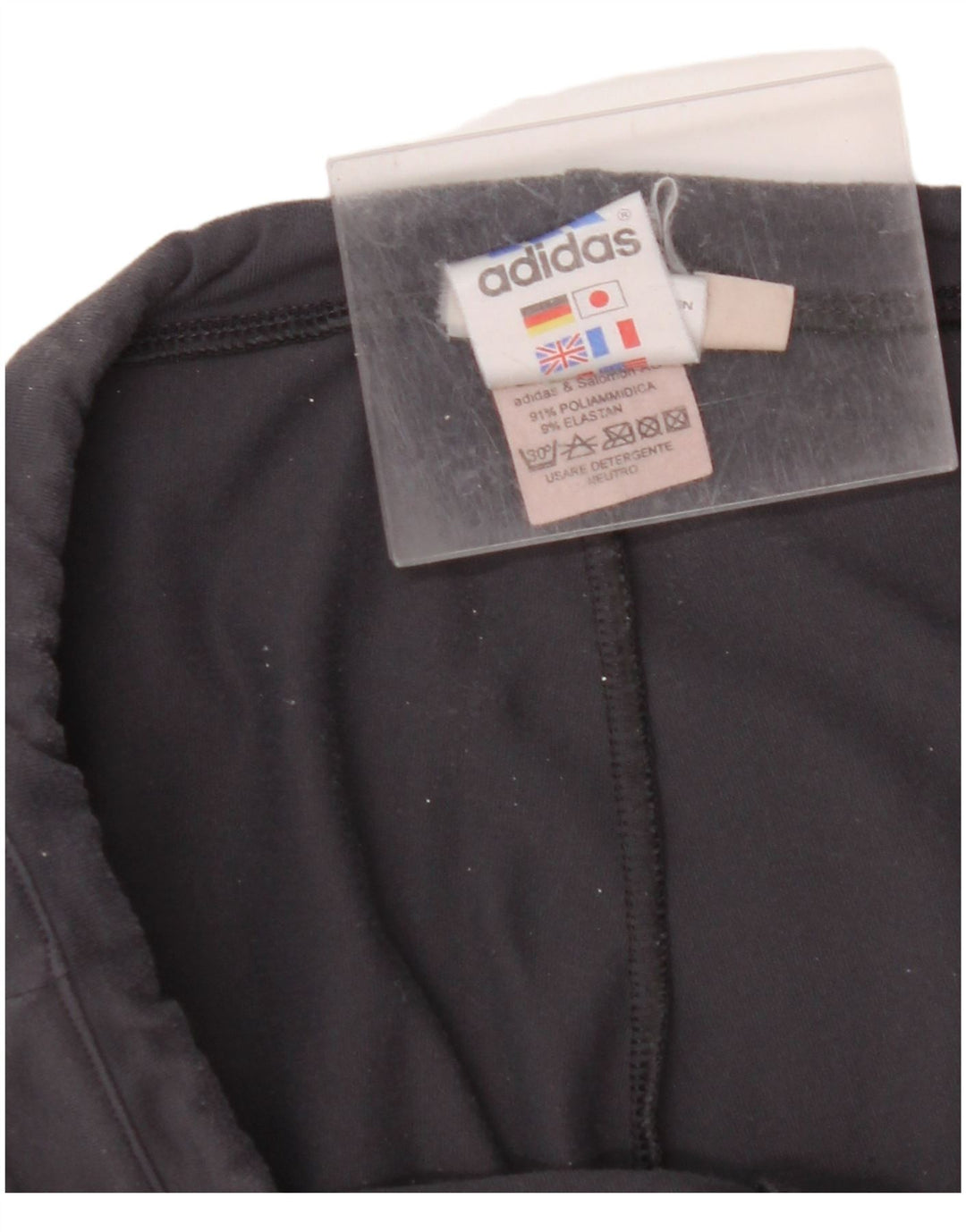 Damskie spodnie dresowe ADIDAS UK 16, duże granatowe, poliamidowe