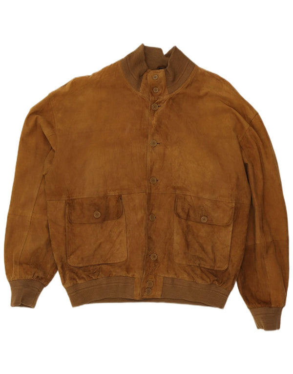 Conbipel Męska zamszowa kurtka bomber IT 58 XL Brązowa skóra