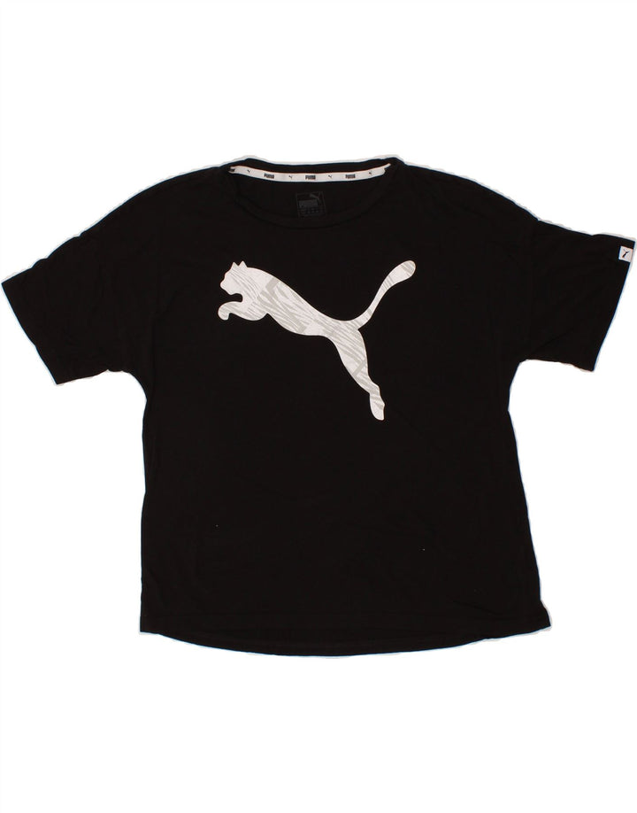 PUMA Womens Graphic T-Shirt Top UK 12 Medium  Black Vintage Puma and Second-Hand Puma from Messina Hembry 