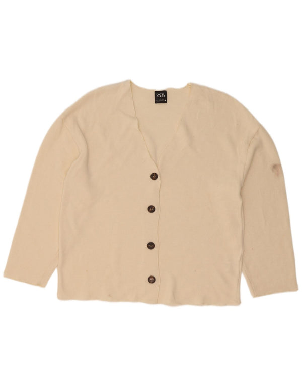 Damski kardigan Zara UK 14 Medium Off White Wiskoza