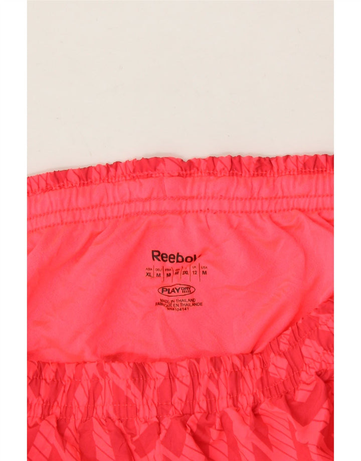 REEBOK Womens Sport Shorts UK 12 Medium Red Striped Polyester Vintage Reebok and Second-Hand Reebok from Messina Hembry 