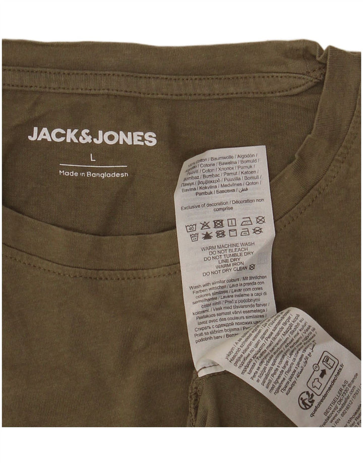 T-shirt męski JACK & JONES, duży, zielony, bawełniany