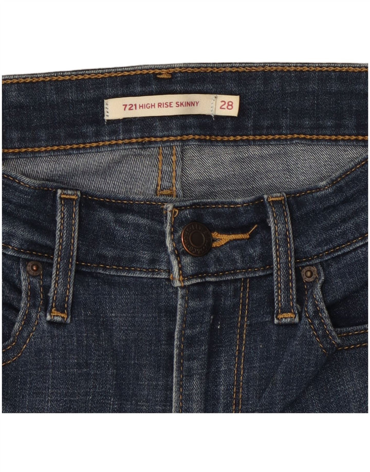 Damskie jeansy LEVI'S 721 z wysokim stanem W28 L29 granatowe