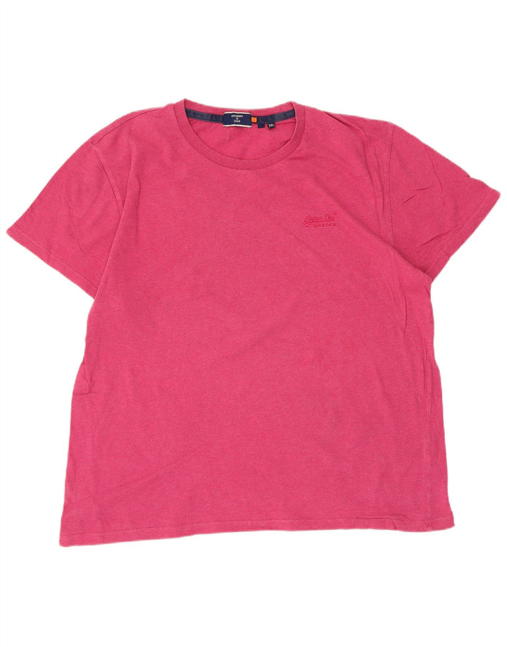 SUPERDRY Mens T-Shirt Top 2XL Pink